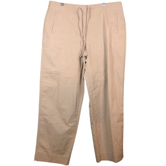 Talbots Womens Pants Brown High Rise Petite Wide Straight Leg Stretch 14P - Picture 1 of 12